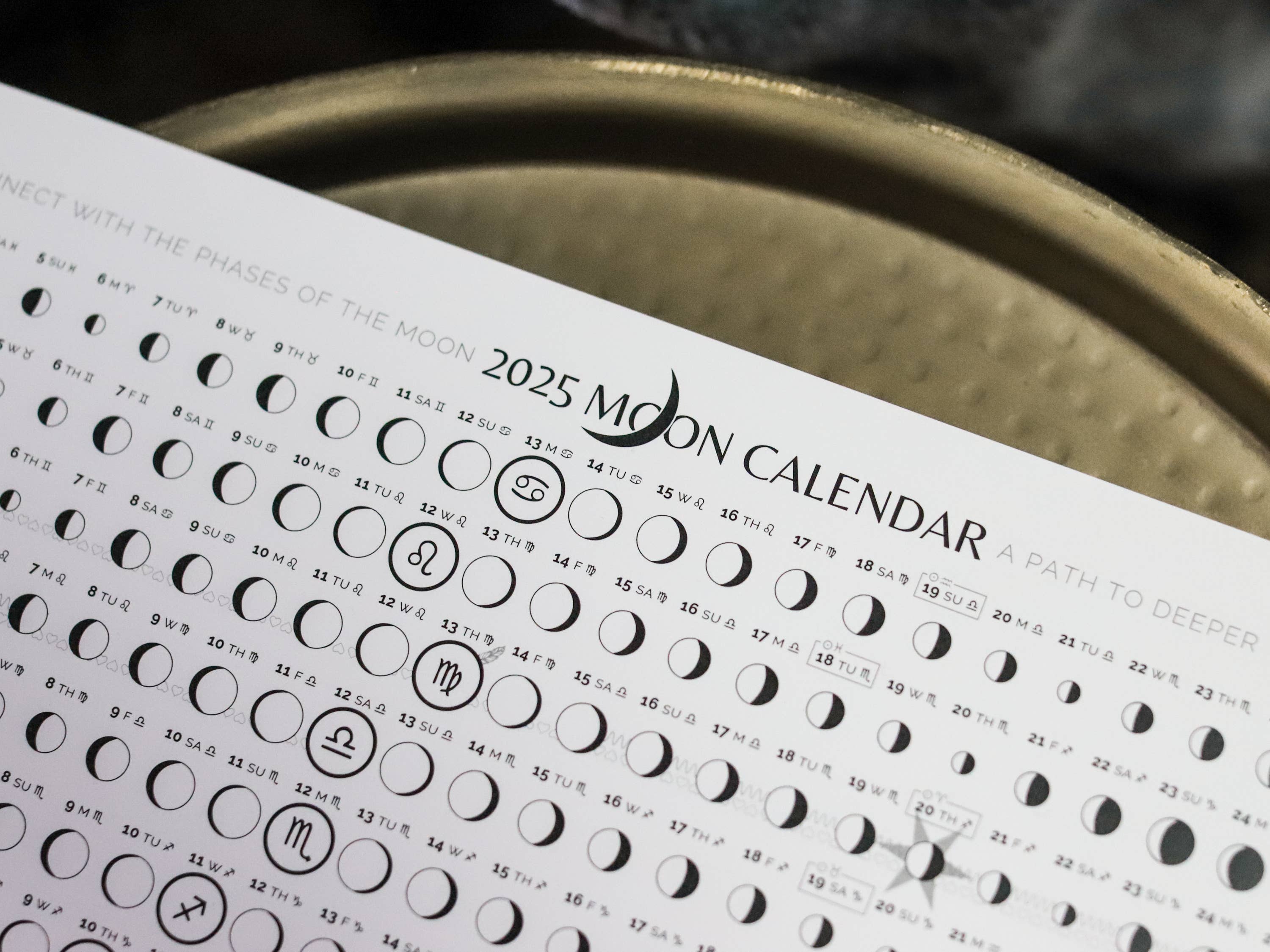 Taming the Tangle - Wholesale Calendar - Noir 2026 Moon Calendar poster3