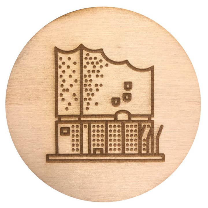 Stadtliebe® | “Elbphilharmonie” wooden coaster for wholesale by Stadtliebe®