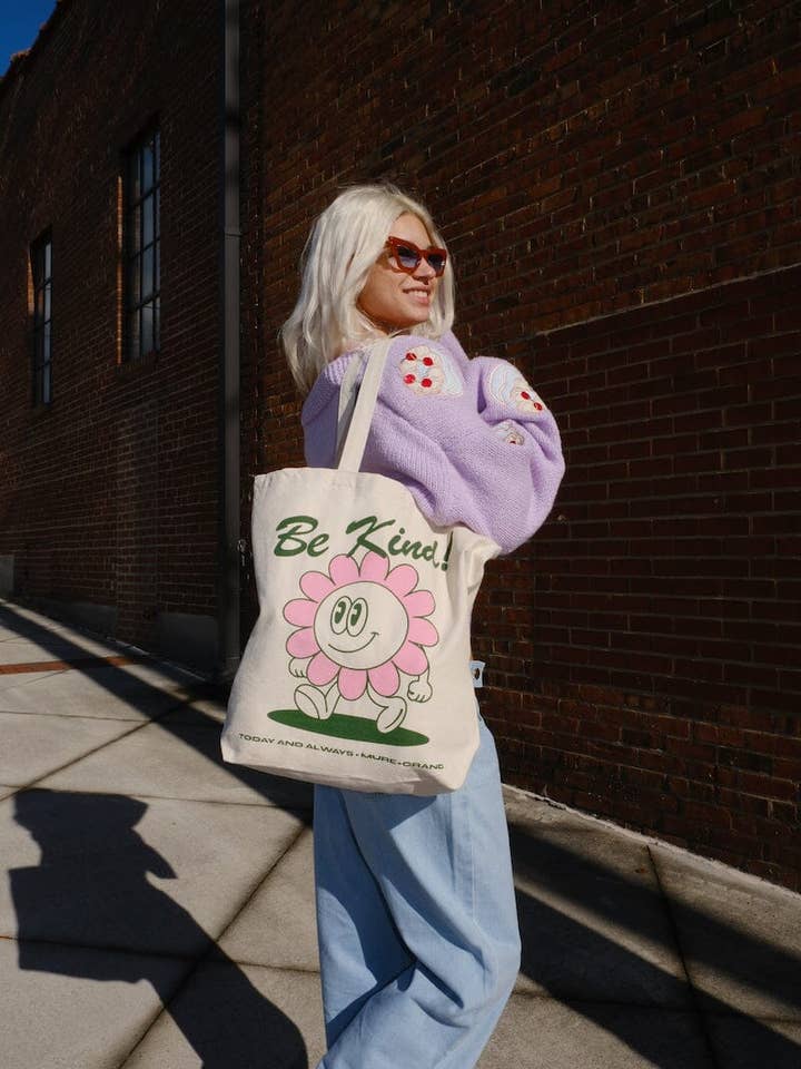 Be Kind Canvas Tote Bag for wholesale by Mure and Grand