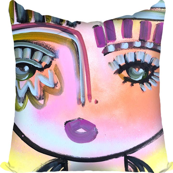 Venice Beach Chica — Pillow for wholesale by Windy O'Connor Art & Home