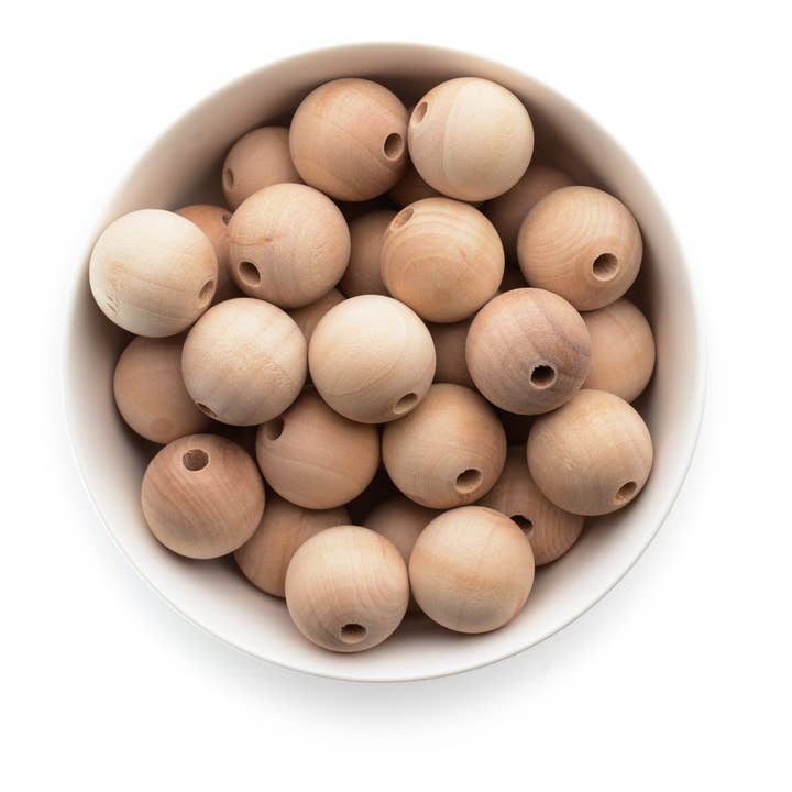 Cara & Co Silicone Craft Supply - Wholesale Beads - Maple Wood Round Beads