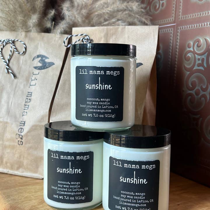 Vela en tarro de vidrio de 7.5 oz para venta al por mayor de Lil Mama Megs