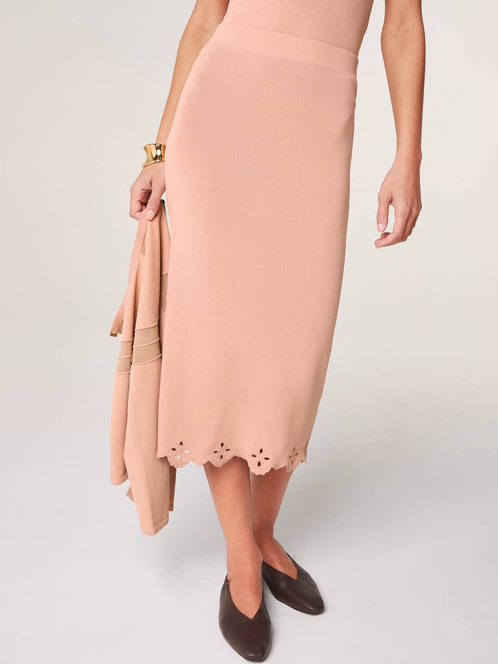 Geborduurde lange rok met elastische taille voor wholesale door Rodier