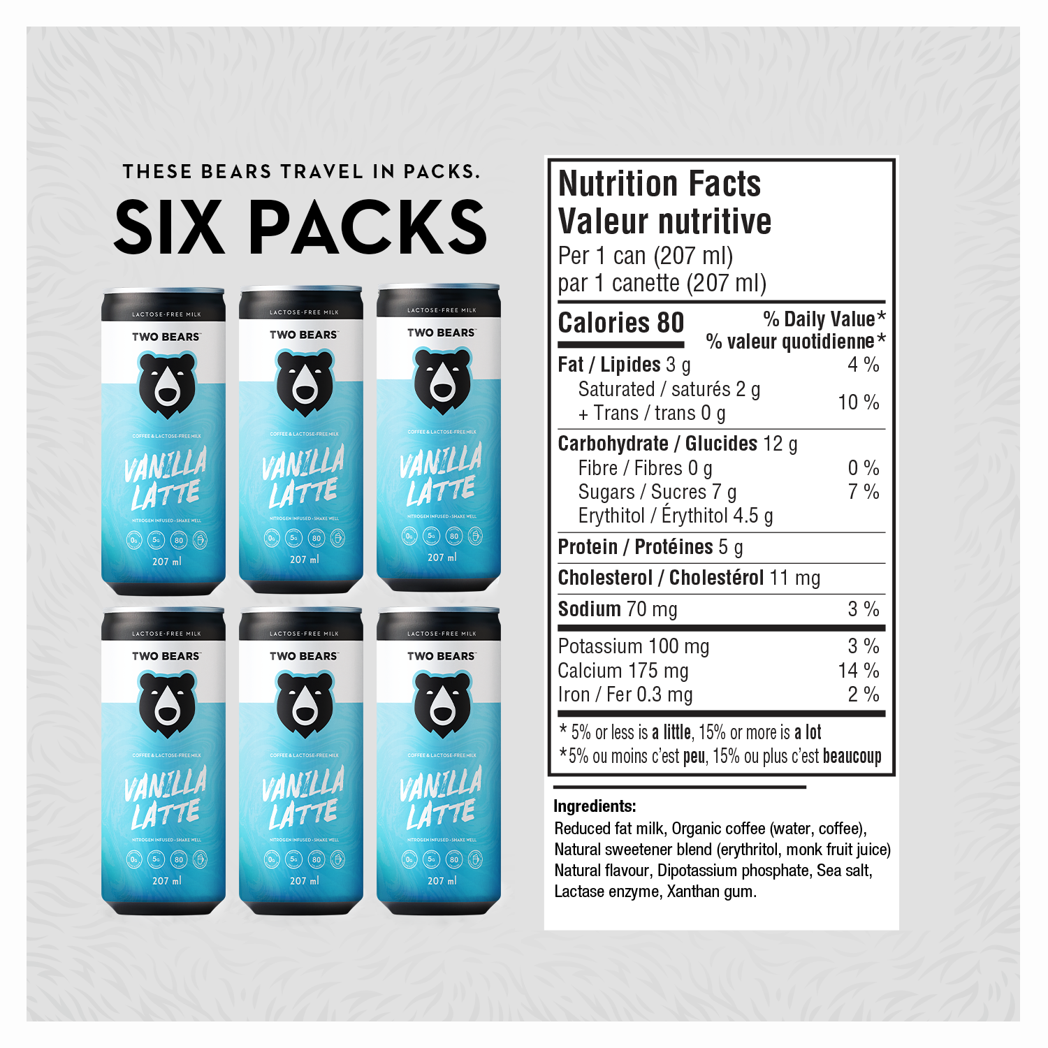 Two Bears - Wholesale Iced Coffee/Cold Brew - Lactose-Free Dairy Vanilla Latte (207 ml)3