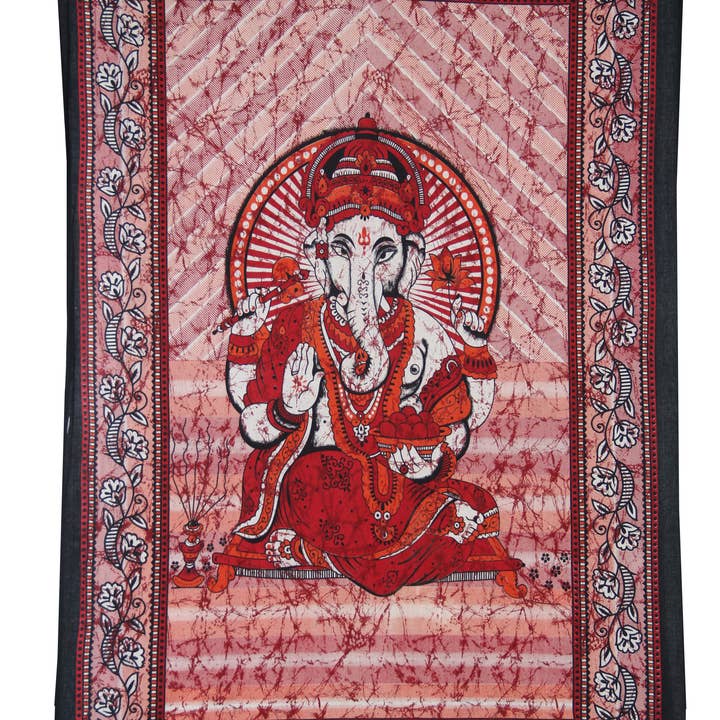 Lungta Imports - Wholesale Tapestry/Textile - Ganesha Ganesh Ganpati Tapestry Wall Hanging Decor