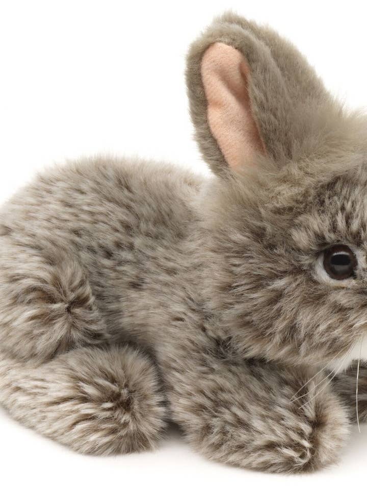 Angora rabbit, lying down (grey) cuddly/plush toy  for wholesale by Uni Toys