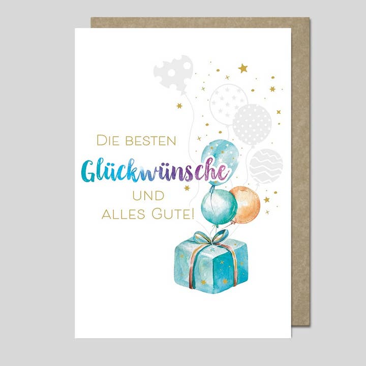 Elegant greeting card from the AQUARELLE UK-34923 series for wholesale by Michel-Verlag GmbH