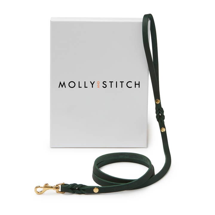 Molly and Stitch - Wholesale Pet Leash - Dog - Butter Leather City Dog Leash - Forest Green