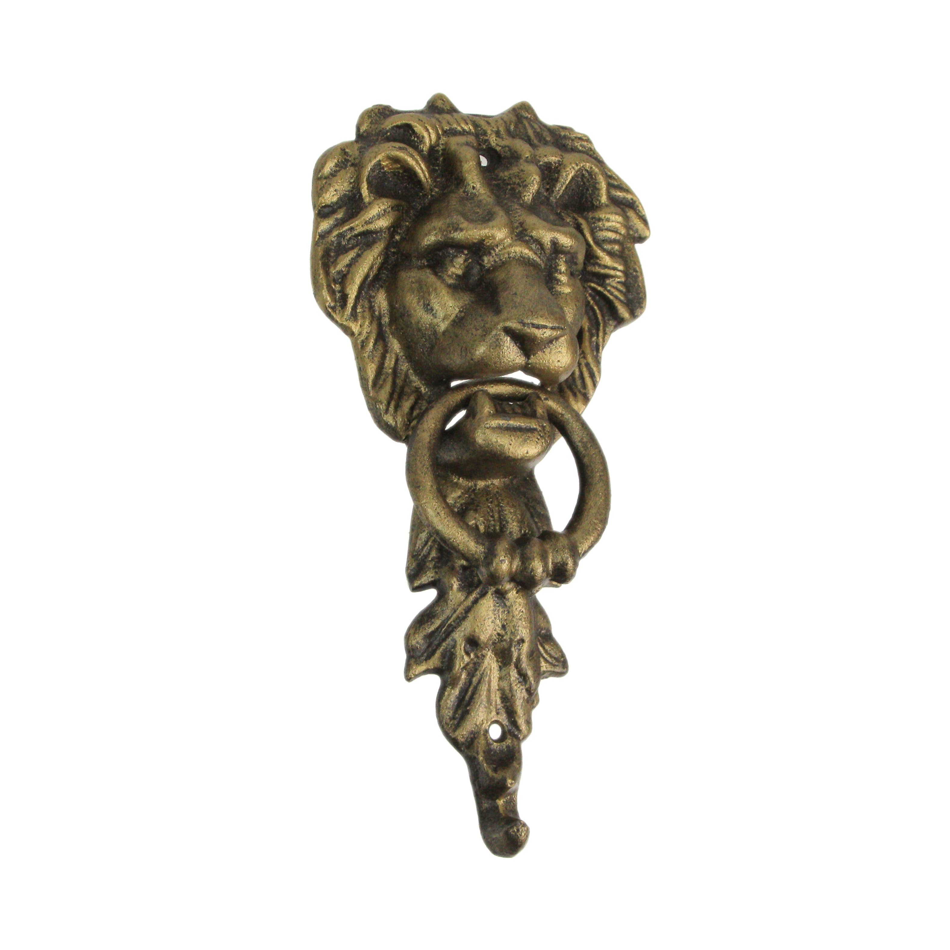 Zeckos - Wholesale Knob/Pull - 10 Inch Bronze Cast Iron Lion Vintage Door Knocker Decor1