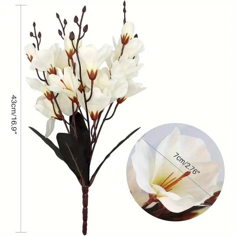 Huis Van Merken - Vente Fleurs artificielles - Bouquet de Fleurs Artificielles en Soie - Décoration de Mariage et Maison (6 pièces)2