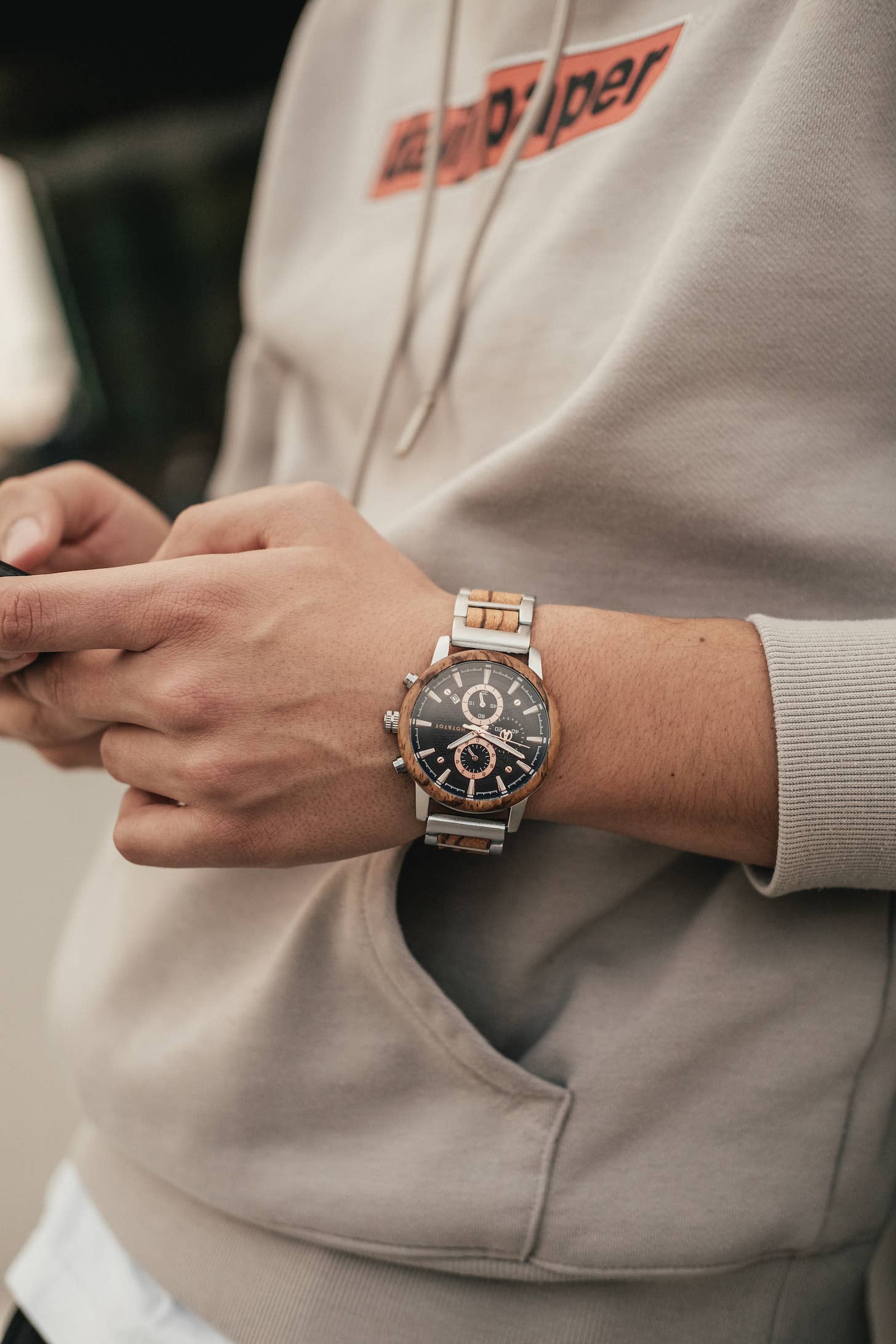 HOT&TOT - Wholesale Wrist Watch - Men's - EMPEROR | Wood watch for men | Chronographs | Rose gold3