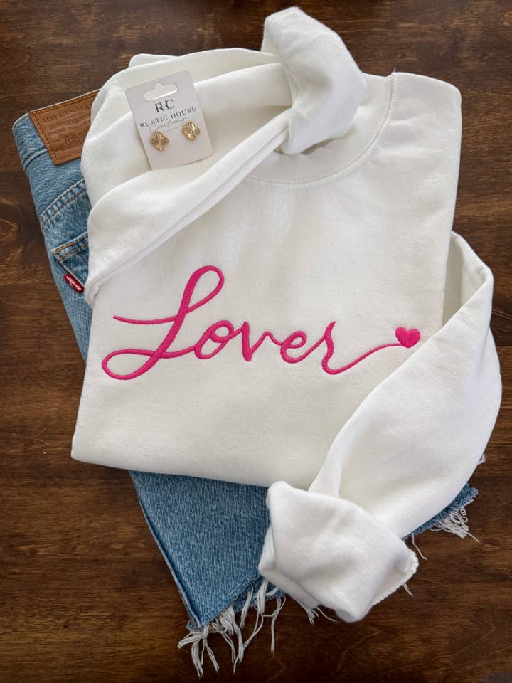 Lover Embroidered Sweatshirt for wholesale by Rustic House Creations