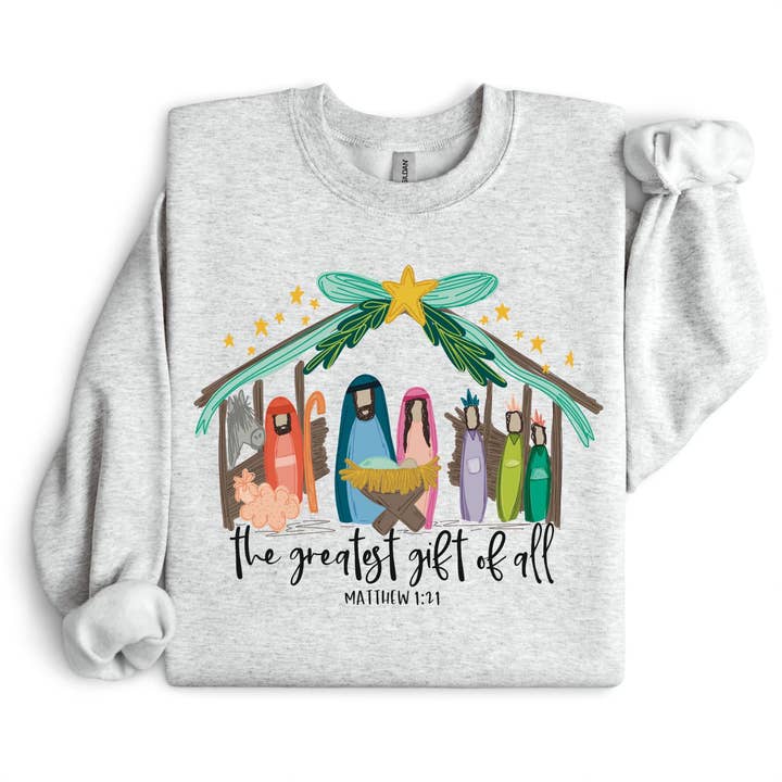 Thomas & Co Wholesale - Wholesale Graphic Sweatshirt - Women's - The Greatest Gift Of All TEE.