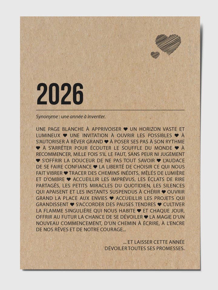 Carte de voeux 2026 - Définition pour la vente par HappyWeSisters