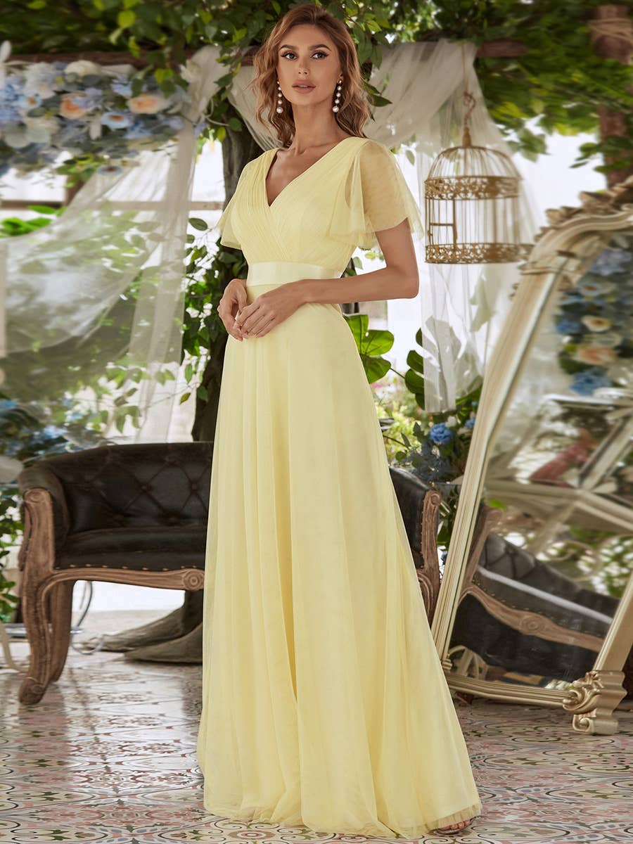 Ever-Pretty - Vente Robe de soirée – femme - Robe de demoiselle d'honneur trapèze à col en V64