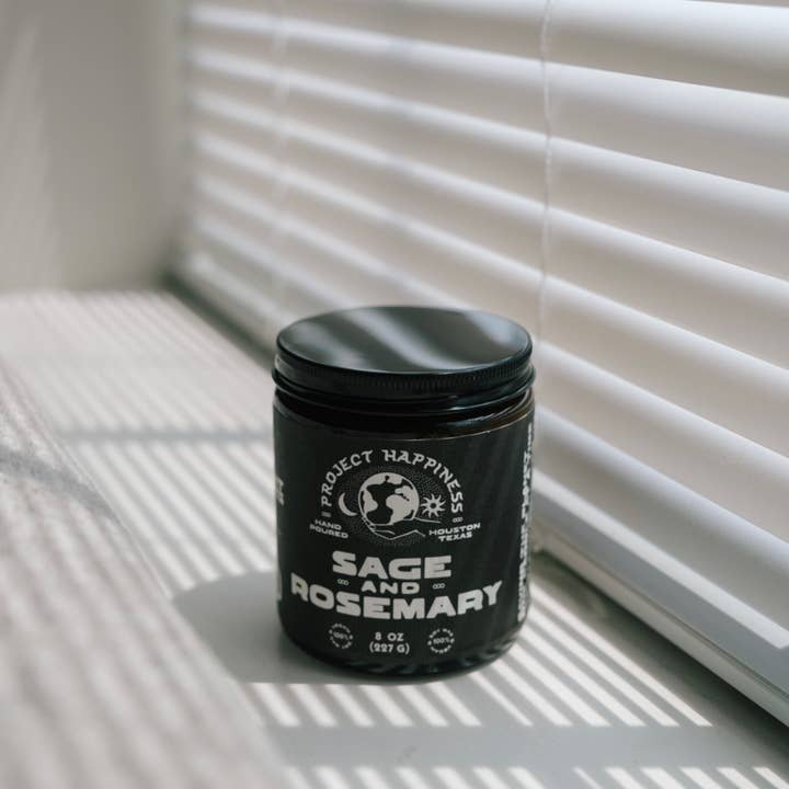 Project Happiness Candle Co. - Wholesale Jar/Filled Candle - Sage and Rosemary Soy Candle - 8oz7