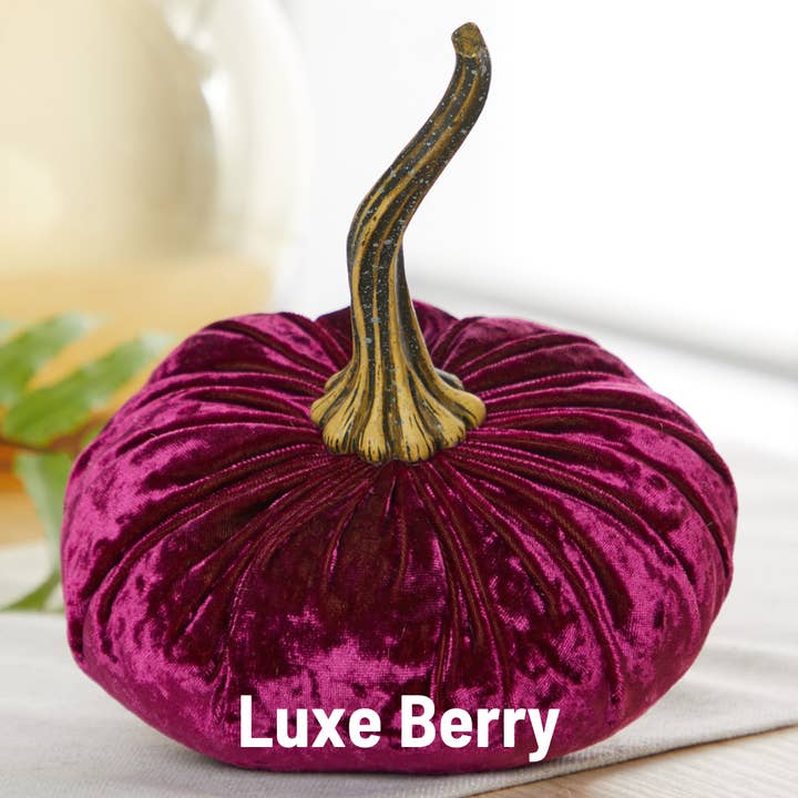 Your Heart's Content - Wholesale Decorative Tabletop Object - Pumpkin Large Velvet, Fall Mantel Decor, Halloween Table28