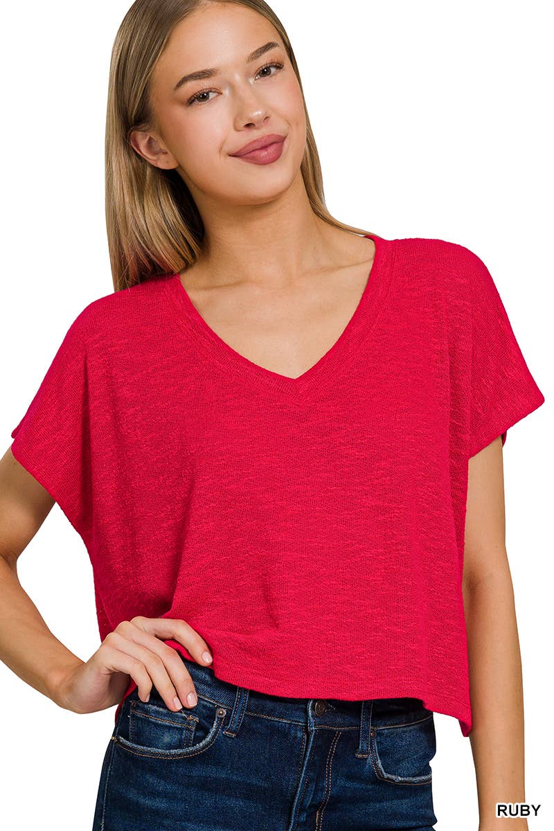 42POPS – wholesale Stickad topp - Dam – ._ Droppad axel Lättvikts Slubtröja9