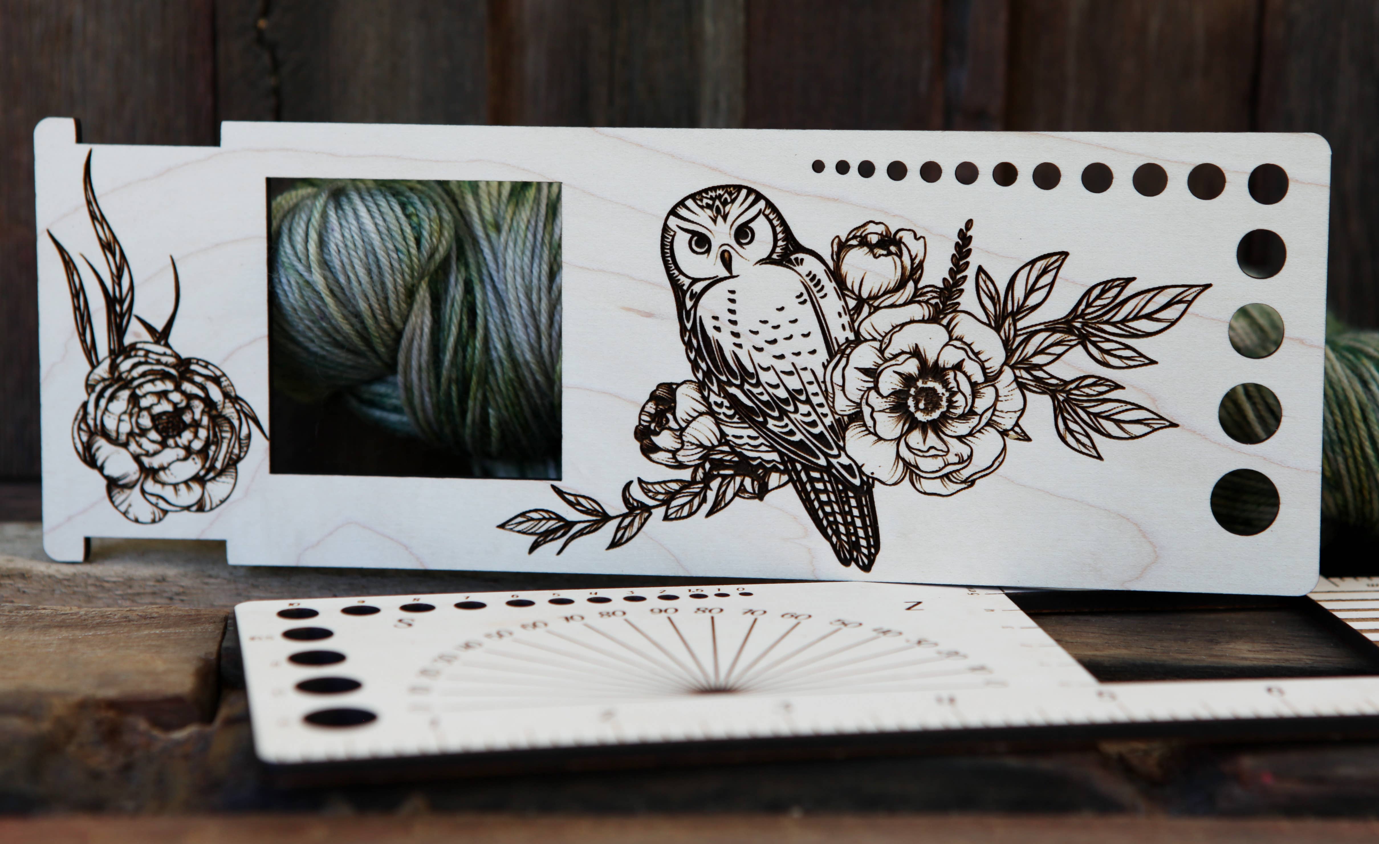 Sunrise Grove - Wholesale Knitting/Crochet Supplies - Owl: 2" Gauge Swatch, Ruler, Needle, Twist Angle, Yarn Gauge5