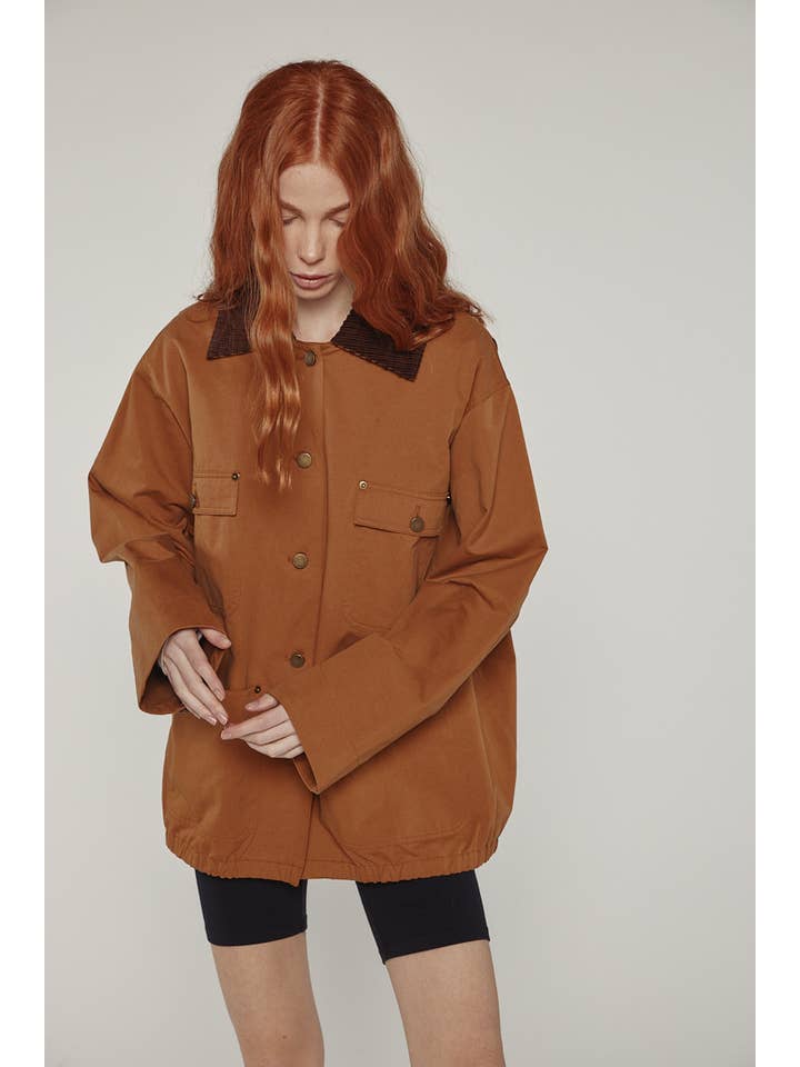 Brown Cotton worker jacket for wholesale on Faire8