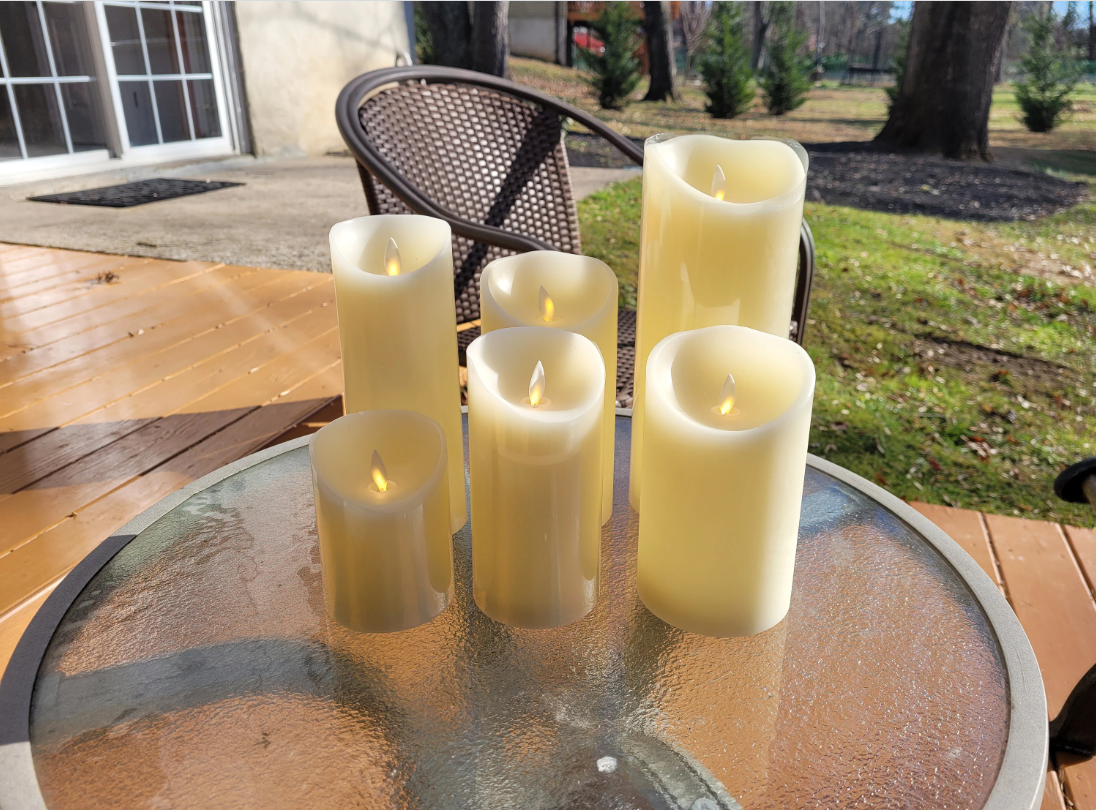 Green Pastures Wholesale – wholesale Flameless candle – LED Candles W/Flickering Wick - 3.5" diameter, 12 Styles5