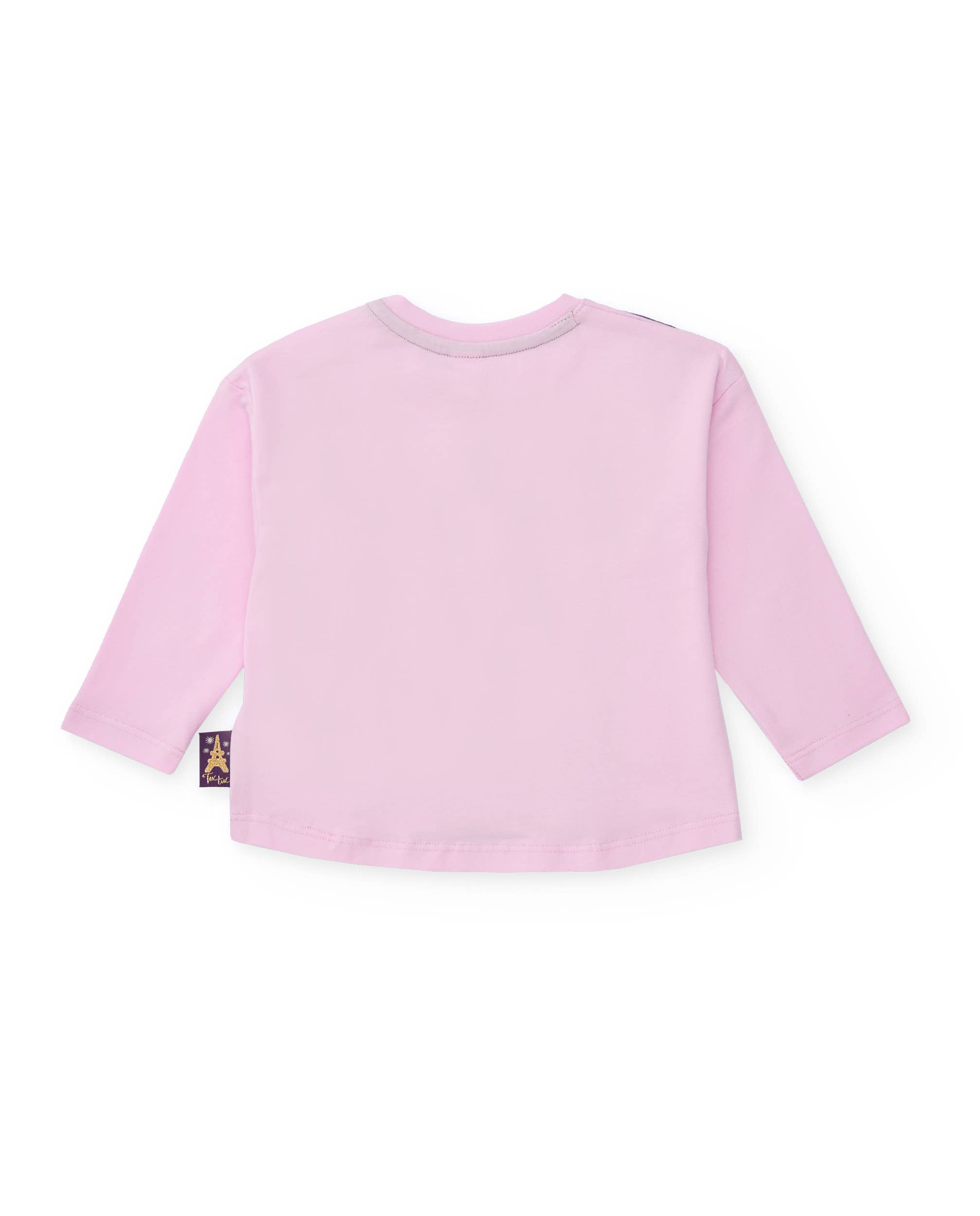 tuc tuc - Wholesale T-Shirt - Kids - Girl's pink t-shirt with ballerina and decorative bow1