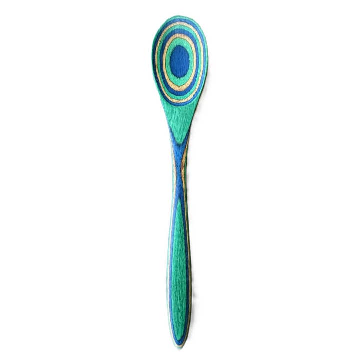 8" Peacock Pakka Mini Spoon for wholesale by Island Bamboo
