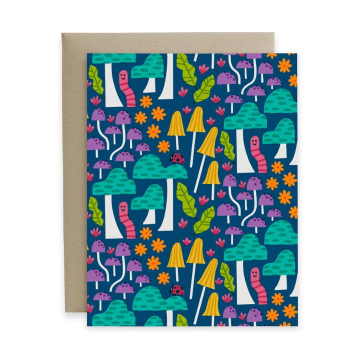 Mushroom Paradise Card for wholesale by Hideaway House Studio
