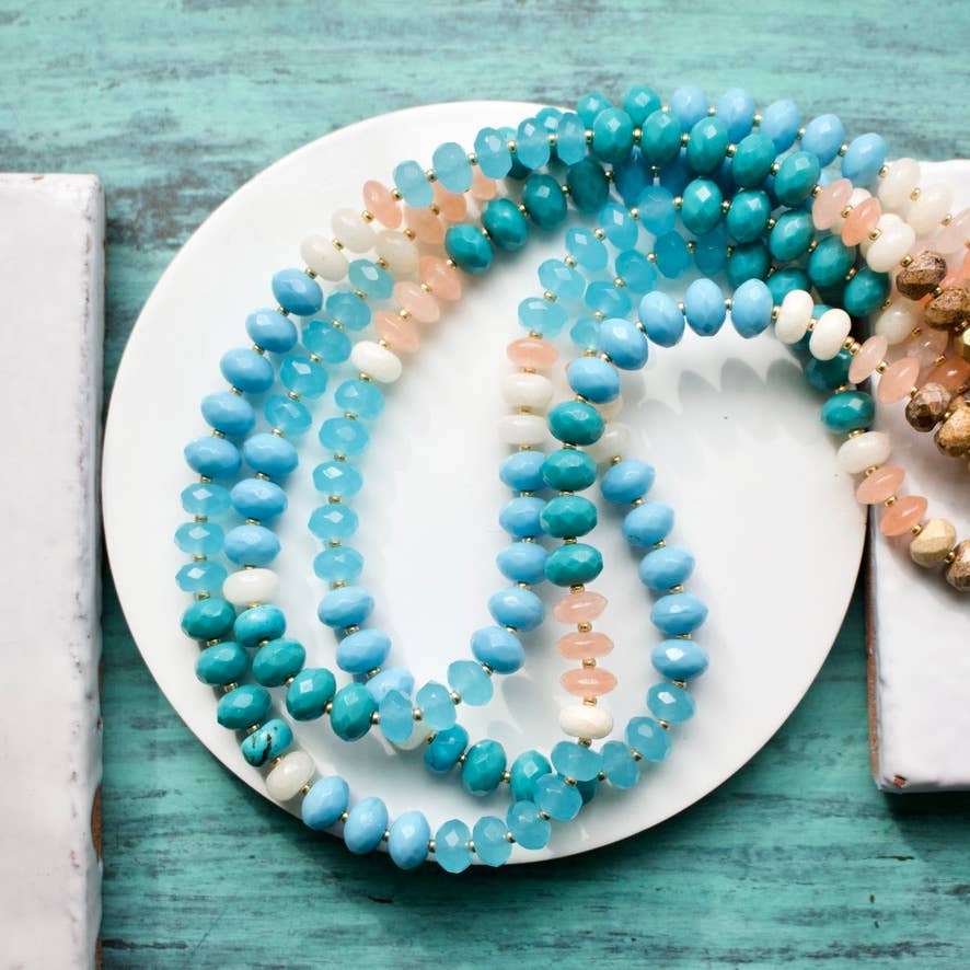 a.v. max – Colar com missangas/pérolas por atacado – Colar Gemma Medium Rondelle|16 Combinações de Pedras7