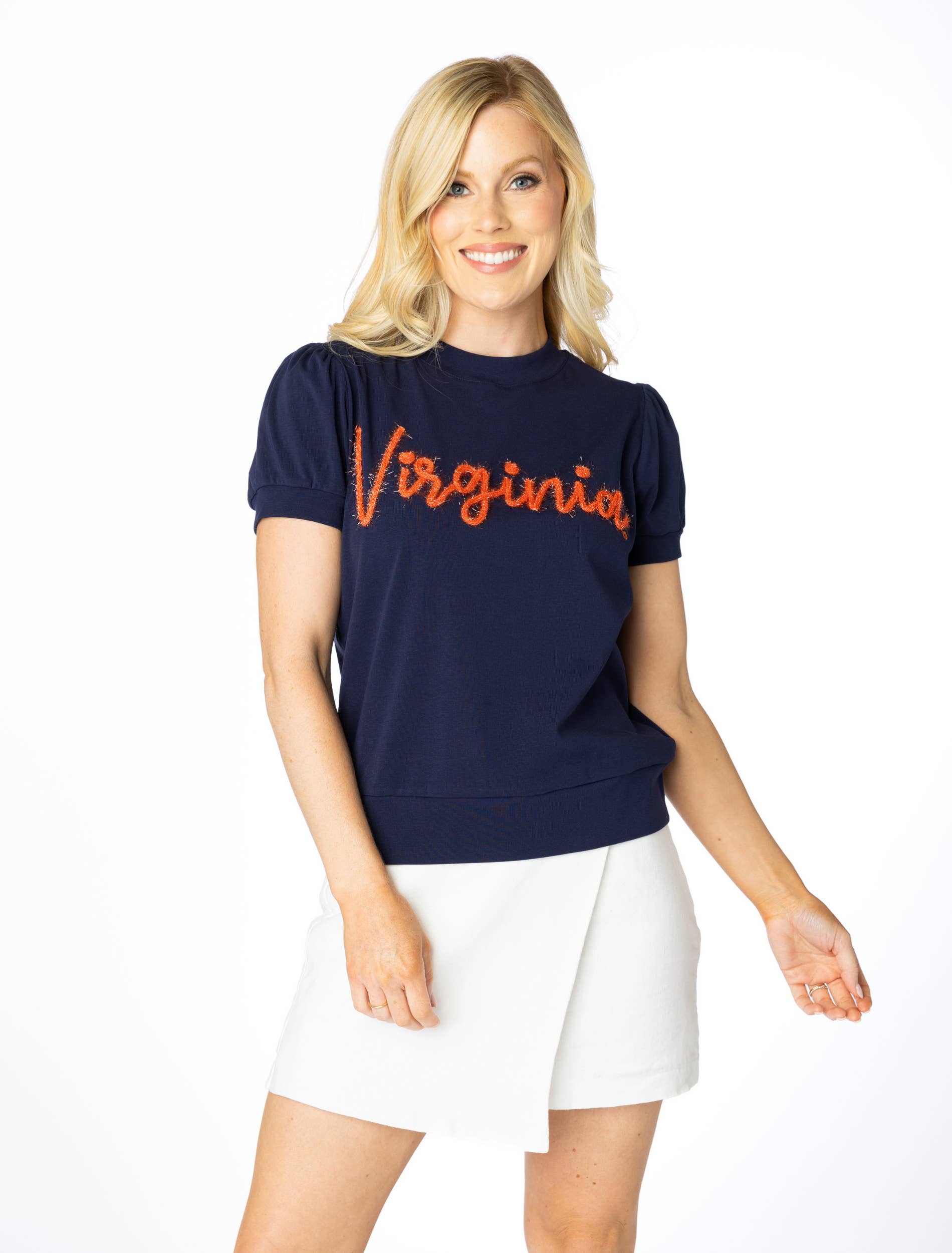 Stewart Simmons - Wholesale T-Shirt - Women's - The Virginia Glitter Script Short Sleeve
