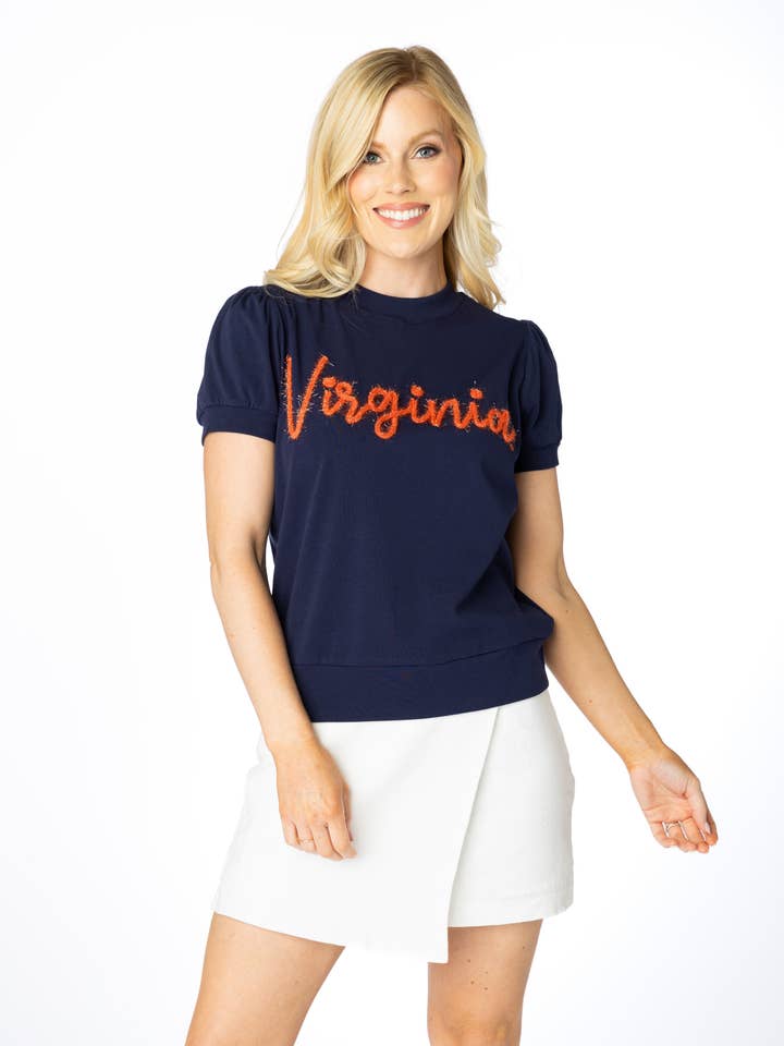 Stewart Simmons - Vendita all'ingrosso Maglietta - Donna - The Virginia Glitter Script a maniche corte0