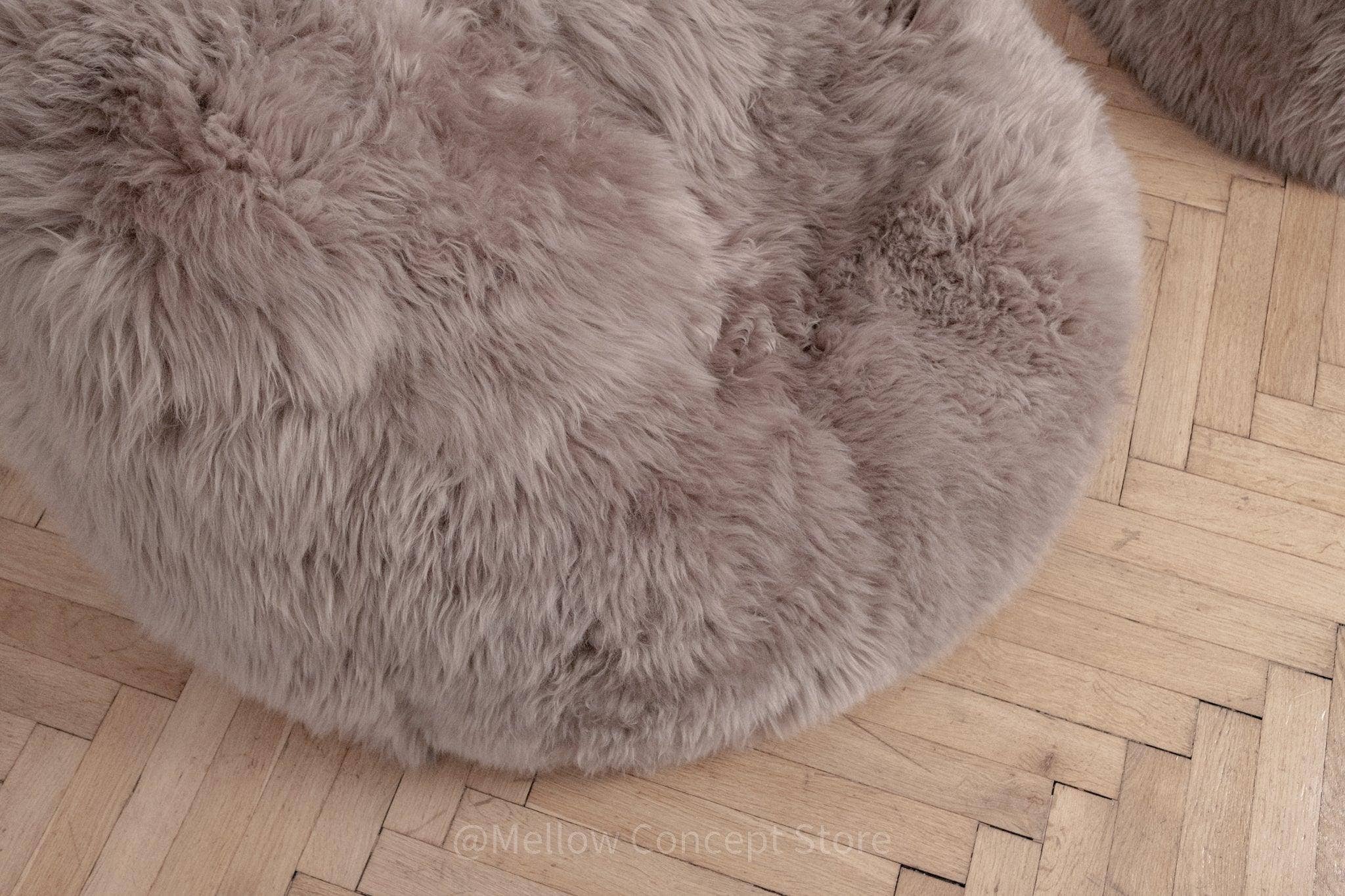 Mellow - Wholesale Pouf - Natural Sheepskin Beanbag - Greige3