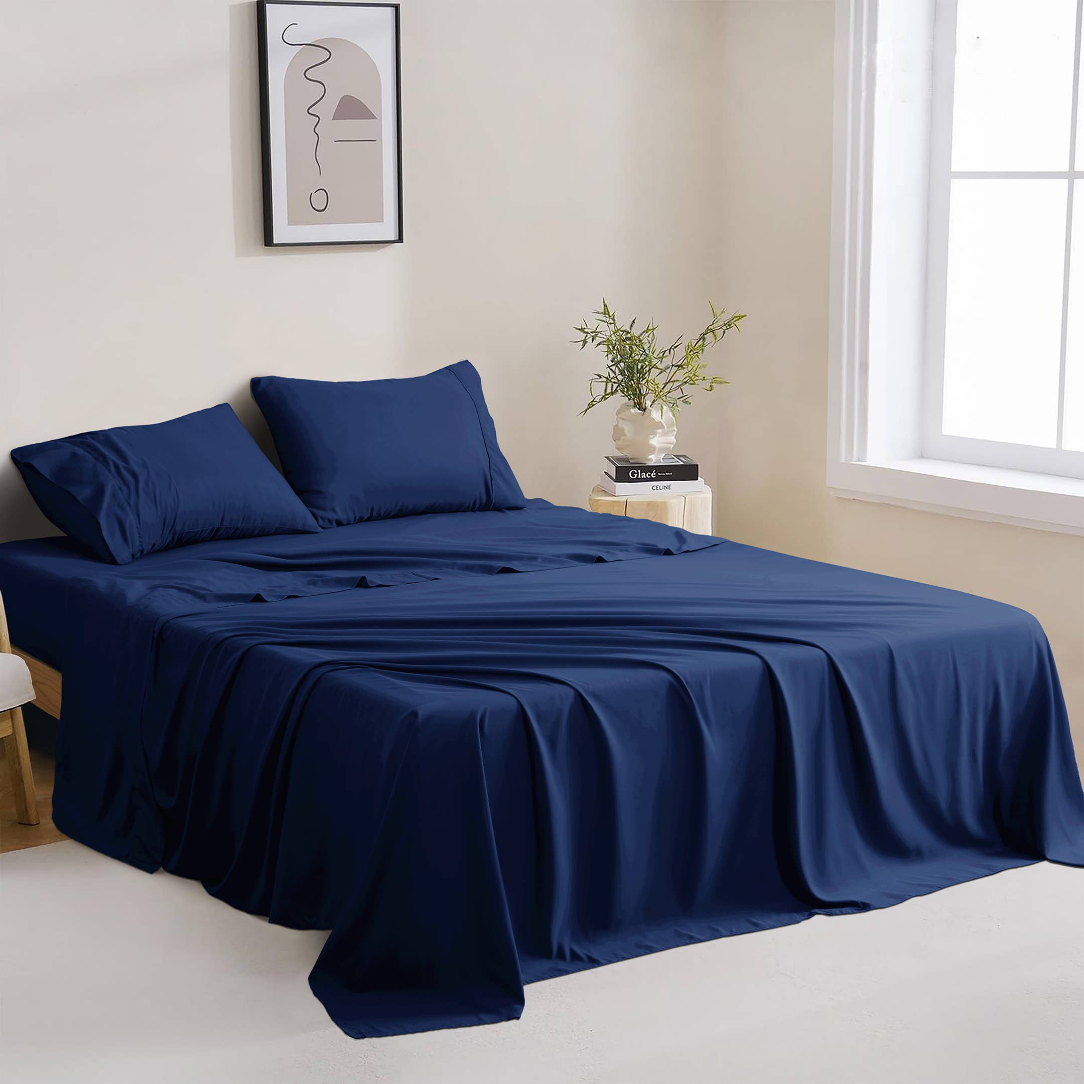 Qatan – wholesale Sheet set – 4 Piece Microfiber Sheet Set - 16" Deep Pocket Fitted Sheet8