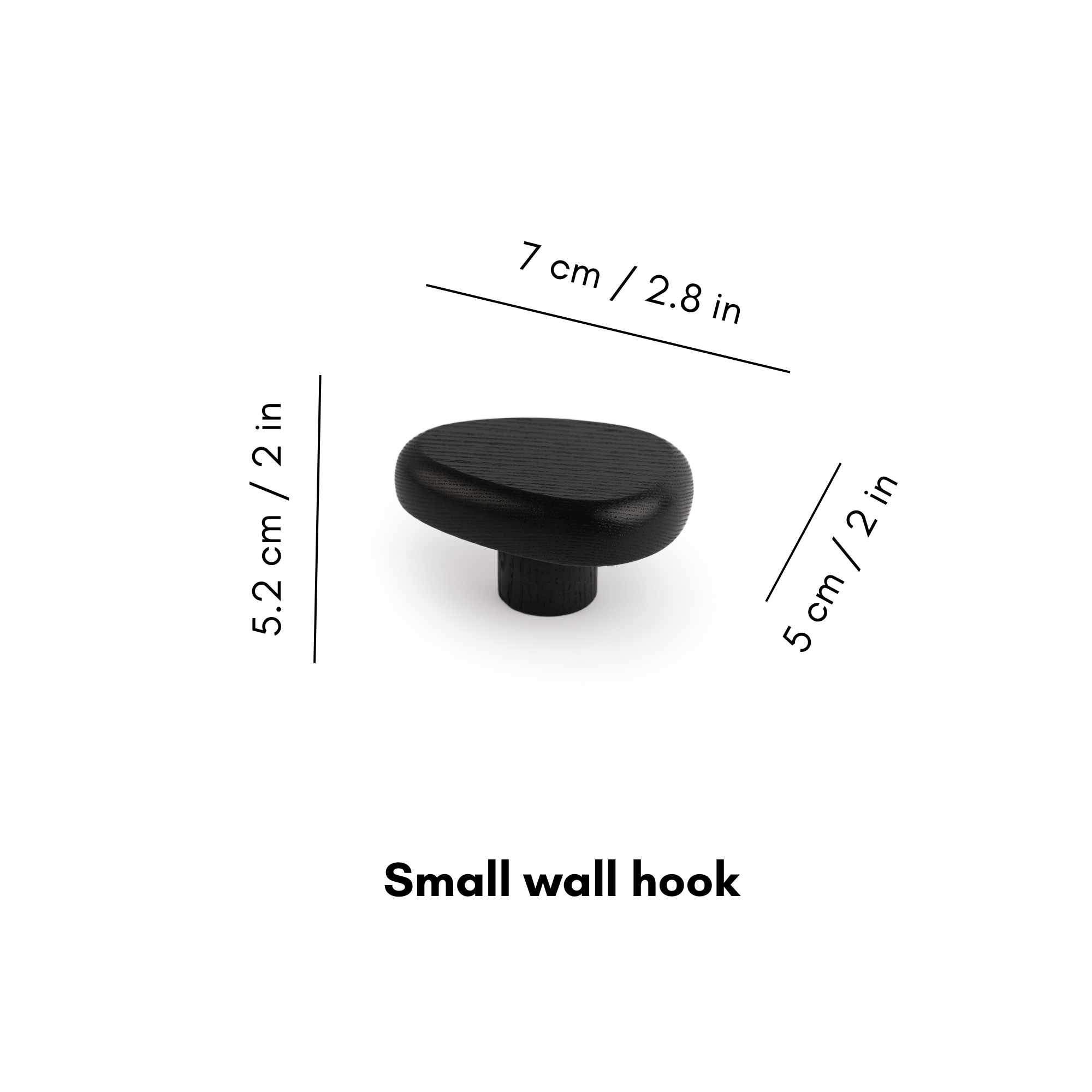 NAMUOS - Wholesale Wall Hook - Wooden wall hook DROP | black0