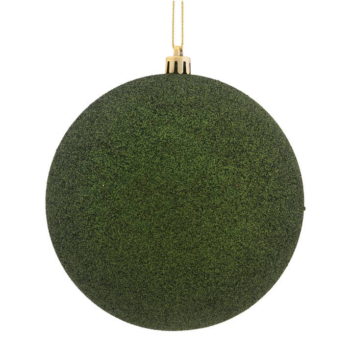 Vickerman 3" Moss Green Glitter Ball Ornament, 12 per Bag for wholesale by Vickerman