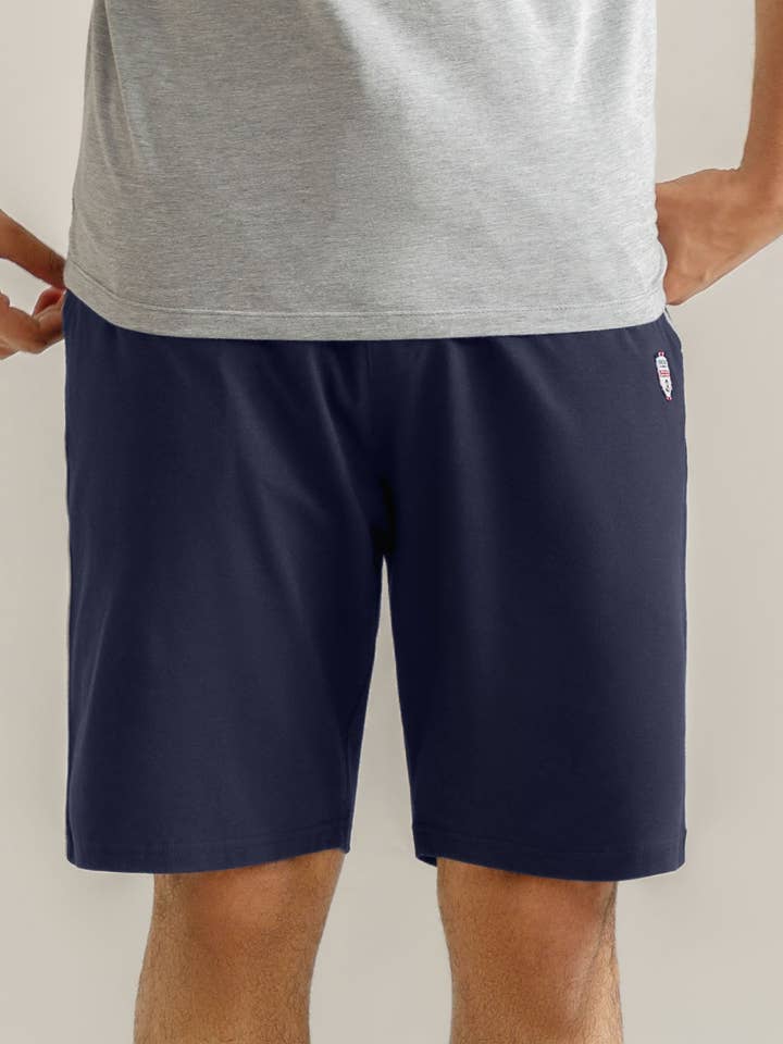Jersey Komfort Stretch Shorts - Marineblå for engroshandel hos Brian Oak Limited