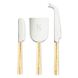 Marble Handle Cheese Knife Set Cheese Fork, Knife and Shovel Gold