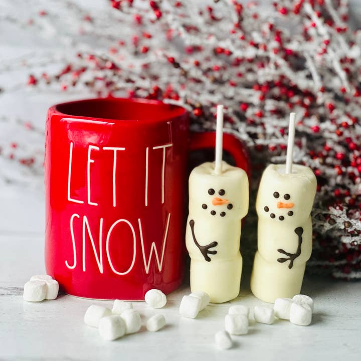 Chocolates Unlimited by Denise - Wholesale Hot Cocoa Spoon - Chocolate Covered Marshmallow Snowman Hot Cocoa Stir Sticks