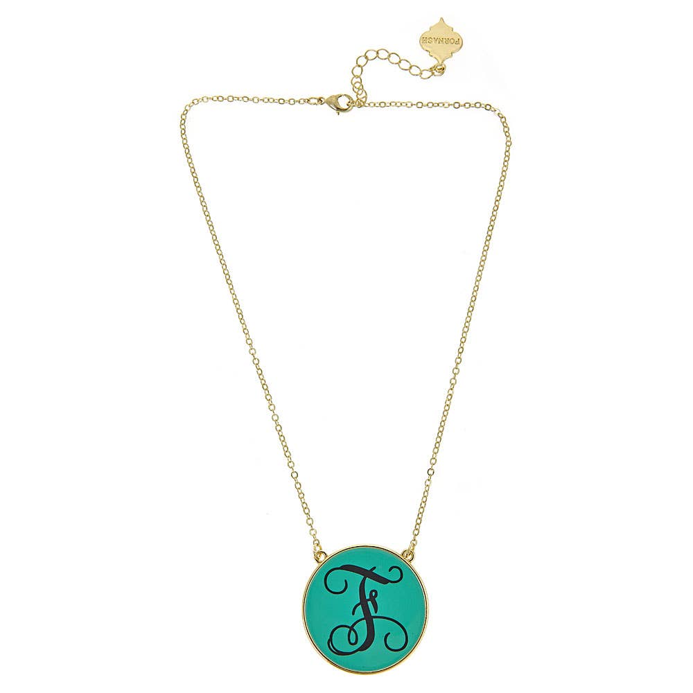 Fornash - Wholesale Pendant/Charm Necklace - Monogram Gold Enamel Soft Chain Necklace6