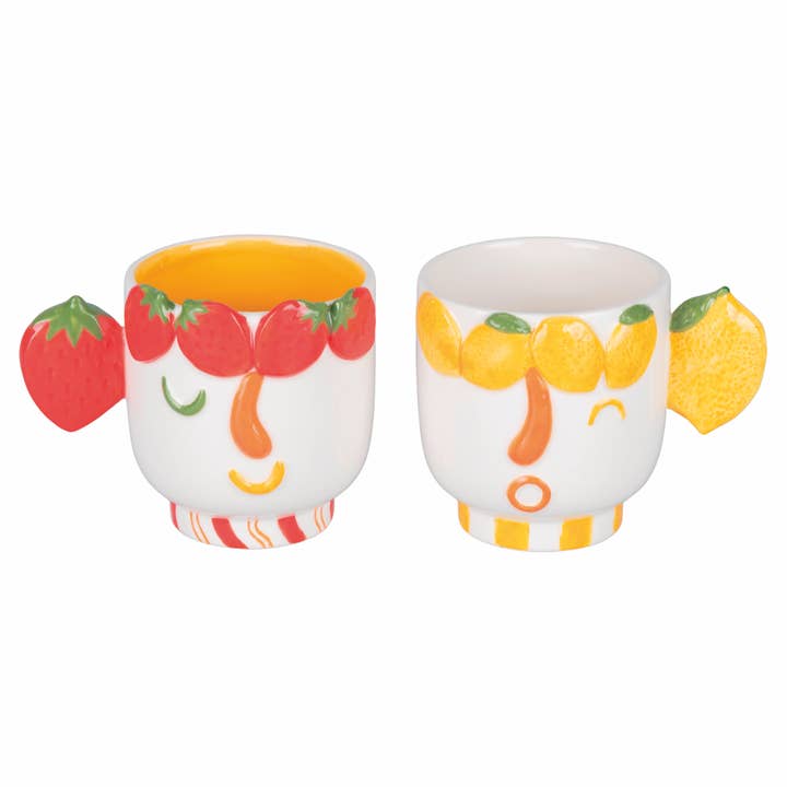 FRUIT LIFE MUG 2 ASSORTED / FACE DESIGN for wholesale by VdE Tivoli 1996