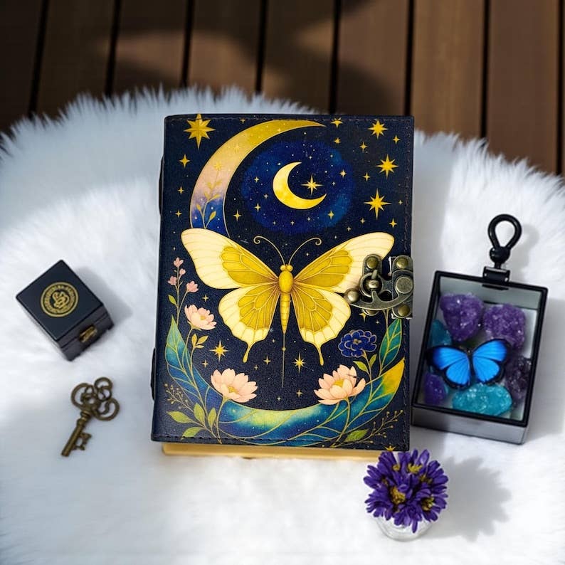 Leatherooze – Großhandel Tagebuch – Luna-Motte-Lederbuch der Schatten – Hexerei-Grimoire4