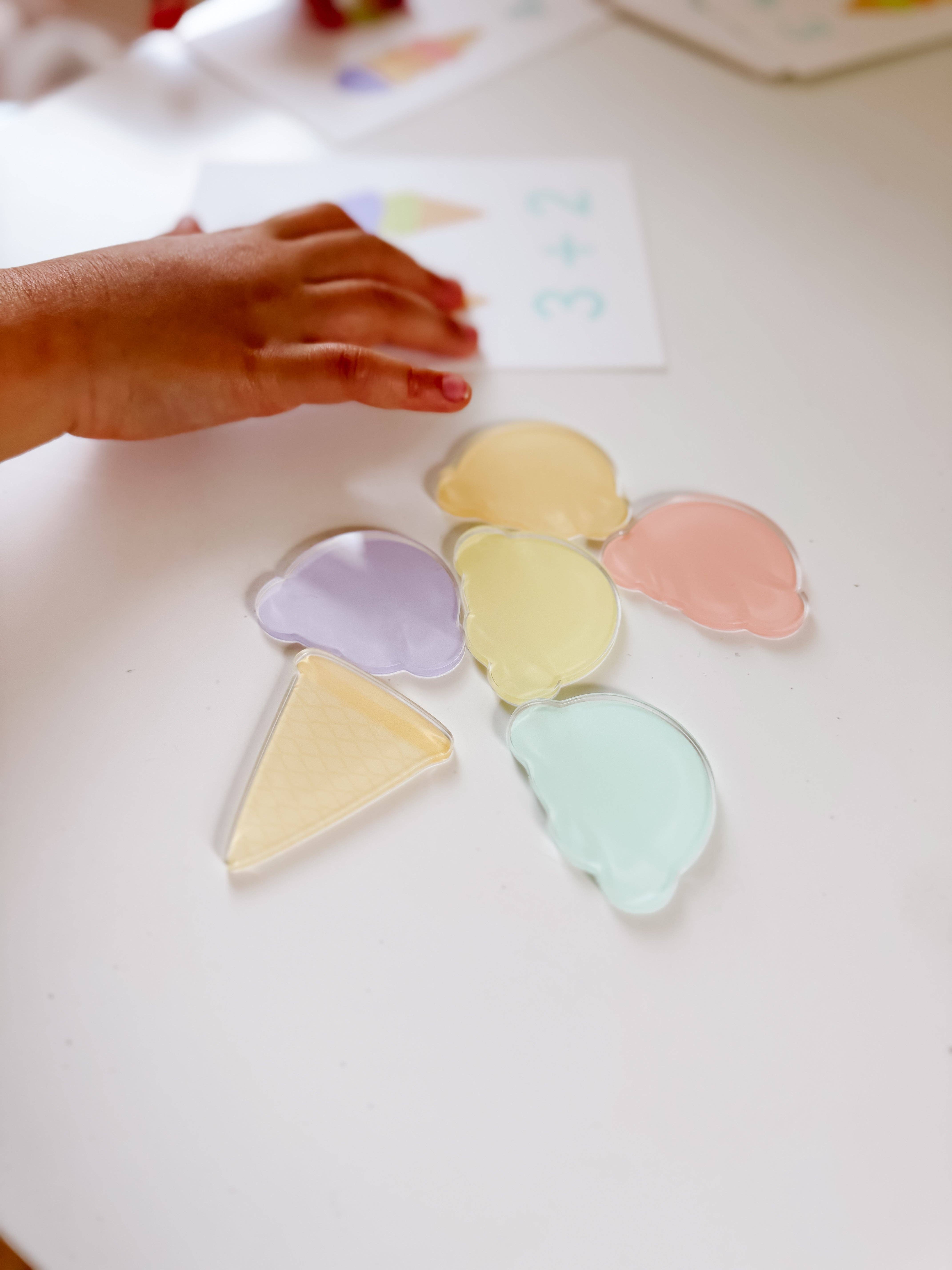 GoodnightFox - Vente Cartes d'apprentissage – enfant et bébé - Kit sensoriel de mathématiques avec crème glacée8