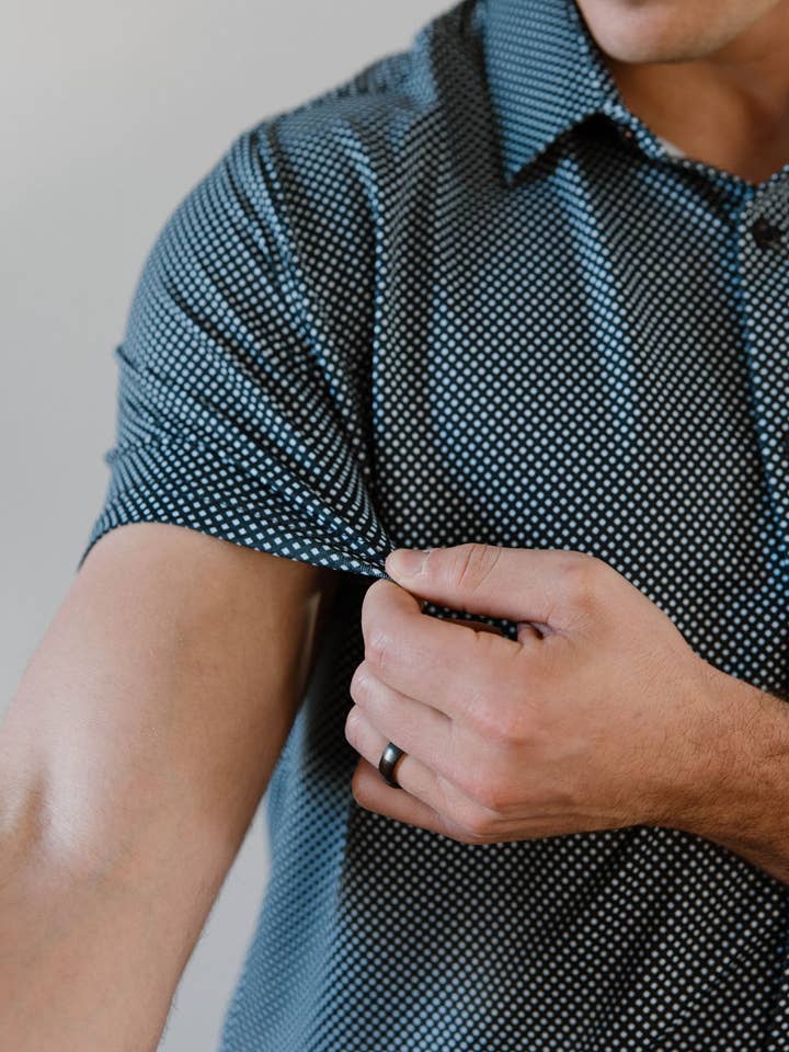 JD Buck - Wholesale Shirt - Men's - Navy White Diamond SS Shirt 2