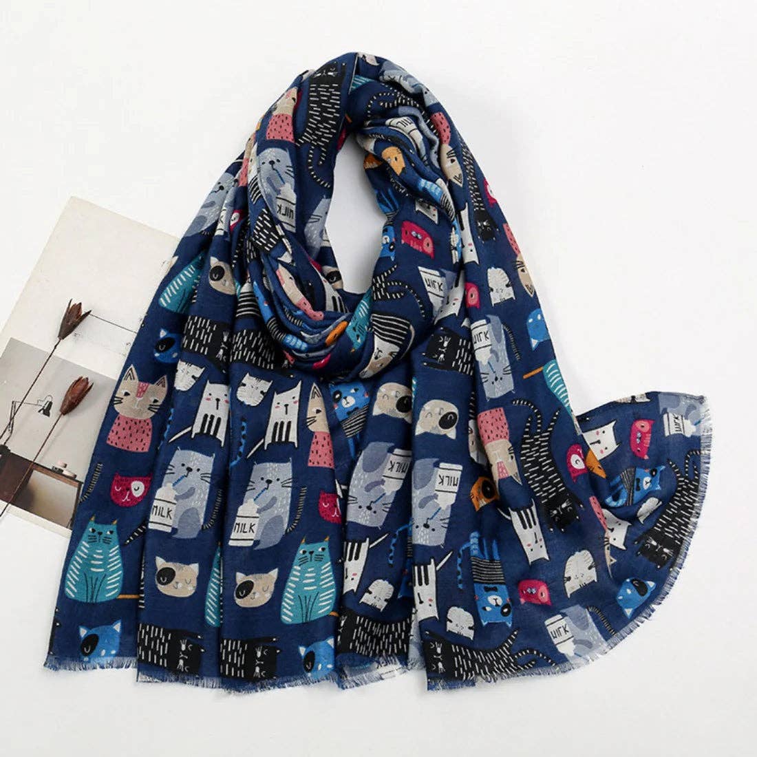 Funkyrel® Atzbranding Limited - Wholesale Scarf - Women's - Scarvii - Cute Cartoon Cat Pattern Scarf13