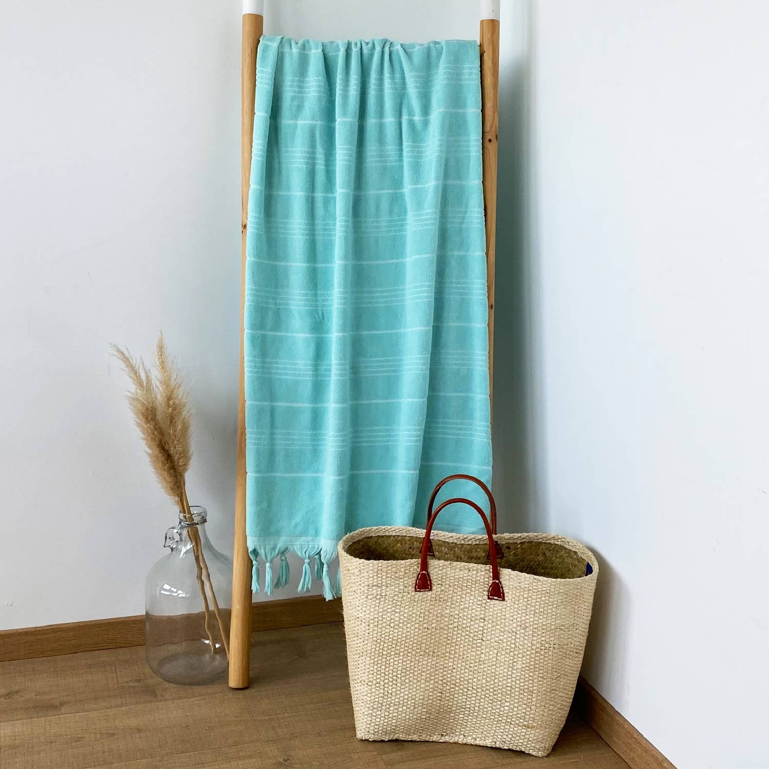 Le comptoir de la plage - Vente Serviettes de bain - Fouta coton éponge bouclette unie HAMMAM 100% coton7