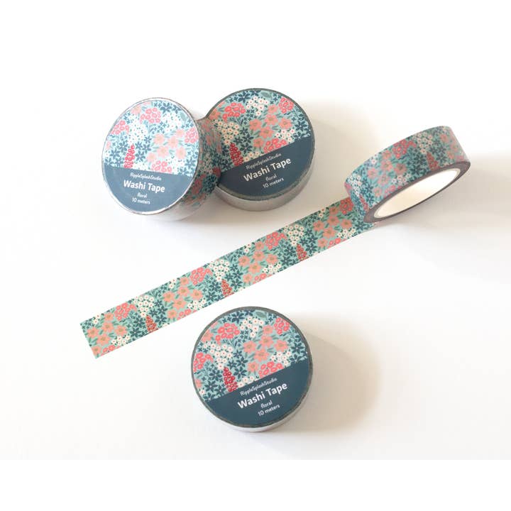 RippleSplash Studio – Fita Washi por atacado – Fita Washi Floral - 15mm x 10m7
