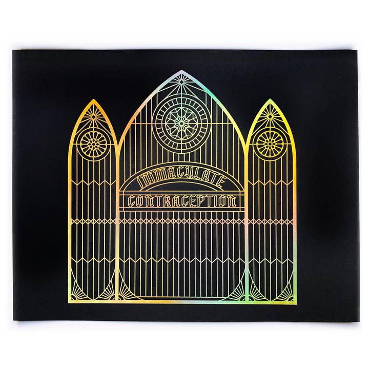 HOLOFOIL «IMMACOLATA CONTRACCEZIONE» NERO per la vendita all'ingrosso da parte di Vichcraft