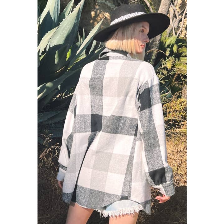 Mapcie - Wholesale Jacket - Women's - PLAID SHACKET WITH POCKETS
