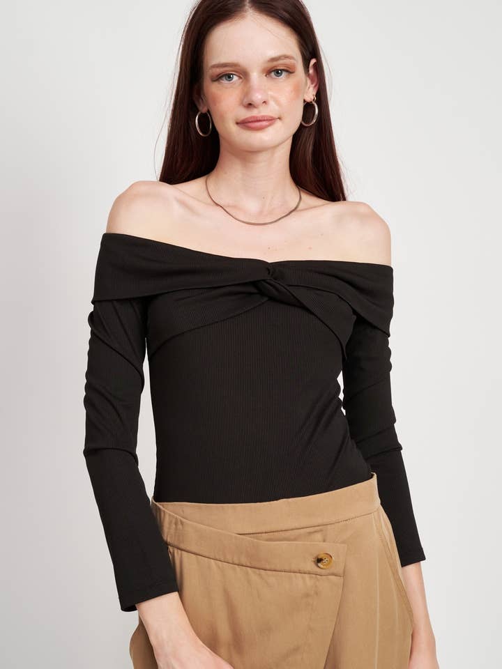 BODY TORSADÉ À ÉPAULES DÉNUDÉES pour la vente par Emory Park