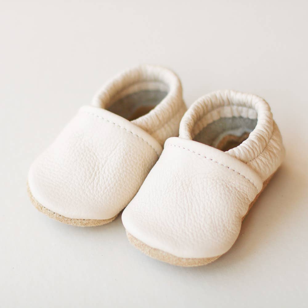 Sun & Lace - Wholesale Moccasins - Kids - Gender Neutral Baby Moccs in Cream | Slip-On Baby Shoes2